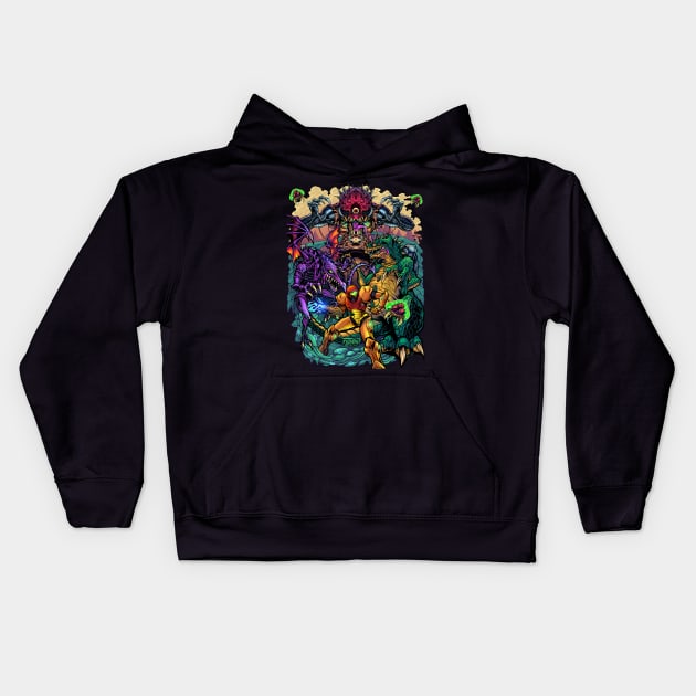 Metroid Tribute Kids Hoodie by FlylandDesigns